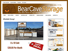 Tablet Screenshot of bearcavestorage.com